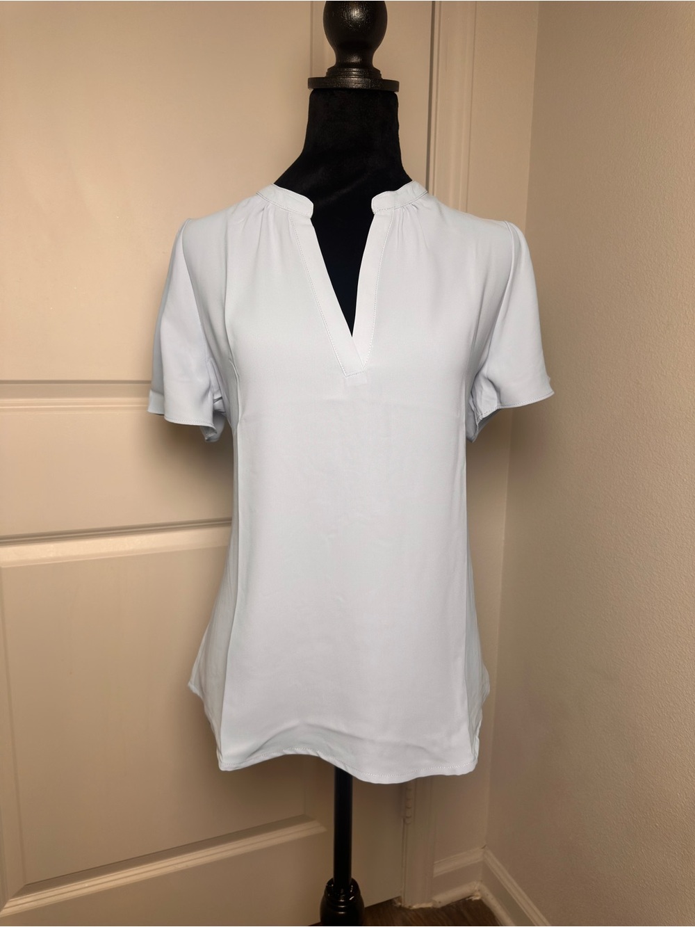 Light Blue Split-Neck Short Sleeve Tee / BNWT